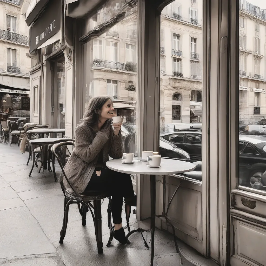 Solo Traveler in a Parisian Cafe