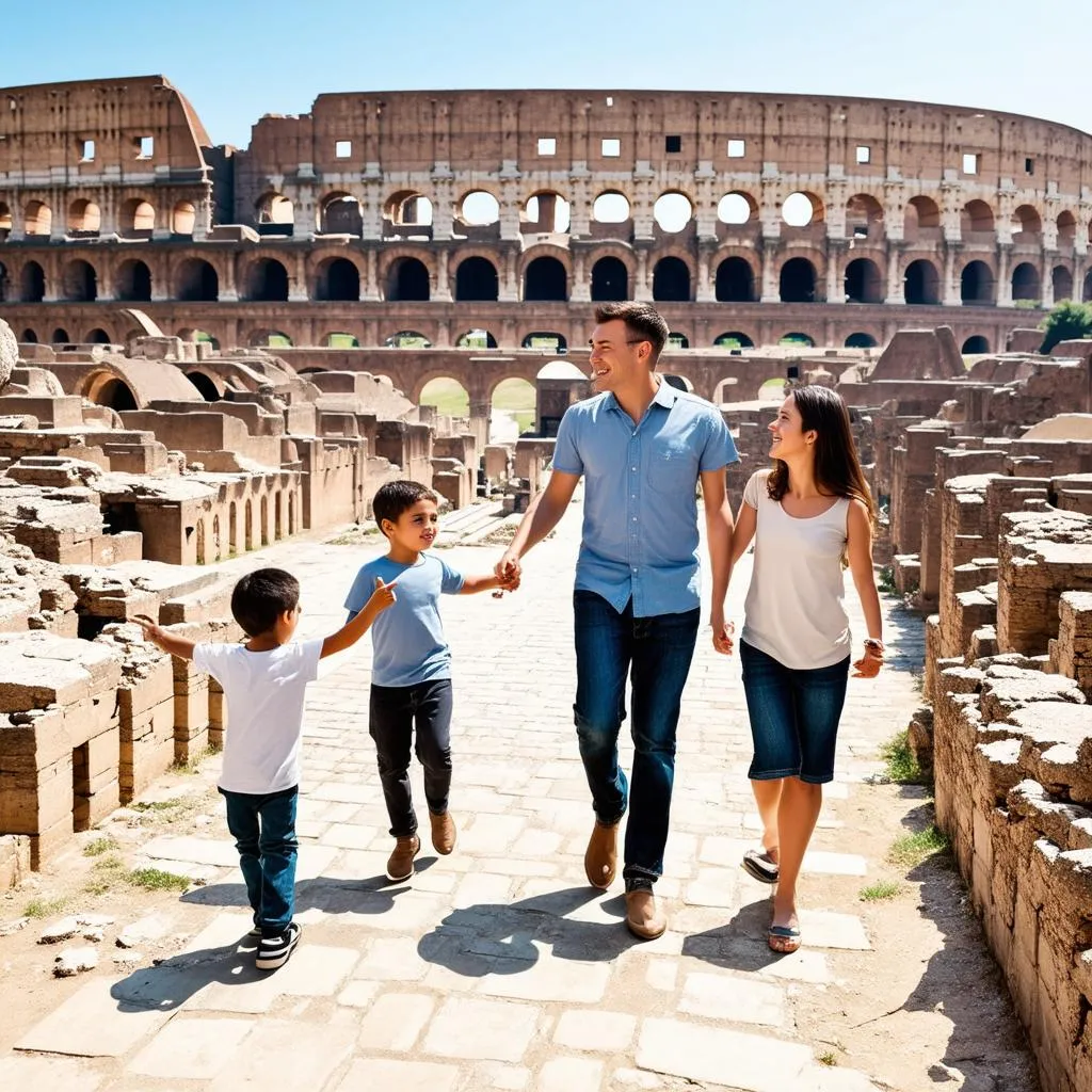 Family Exploring Ancient Rome