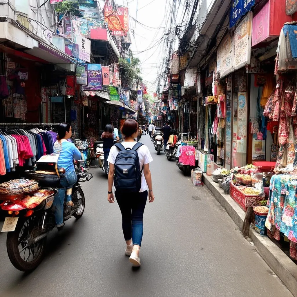 exploring Hanoi old quarter