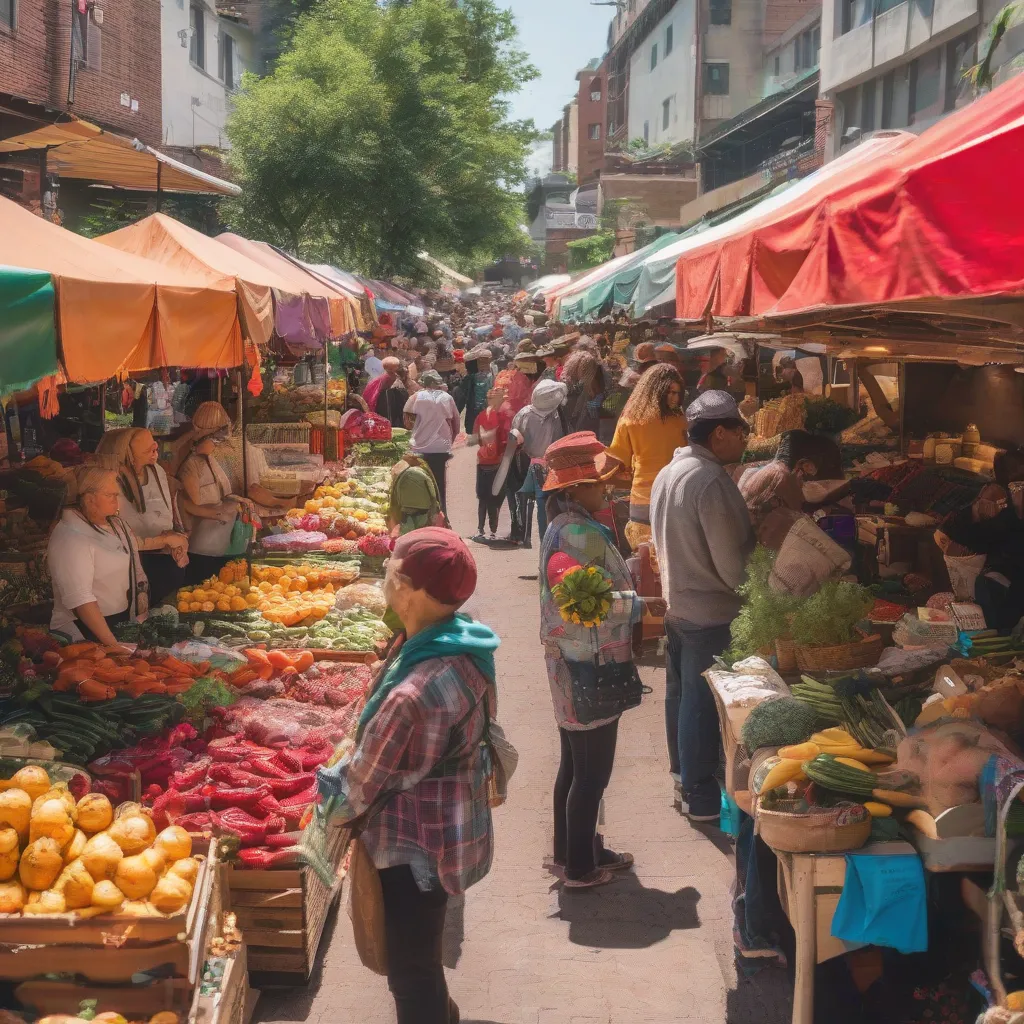 Exploring a bustling local market