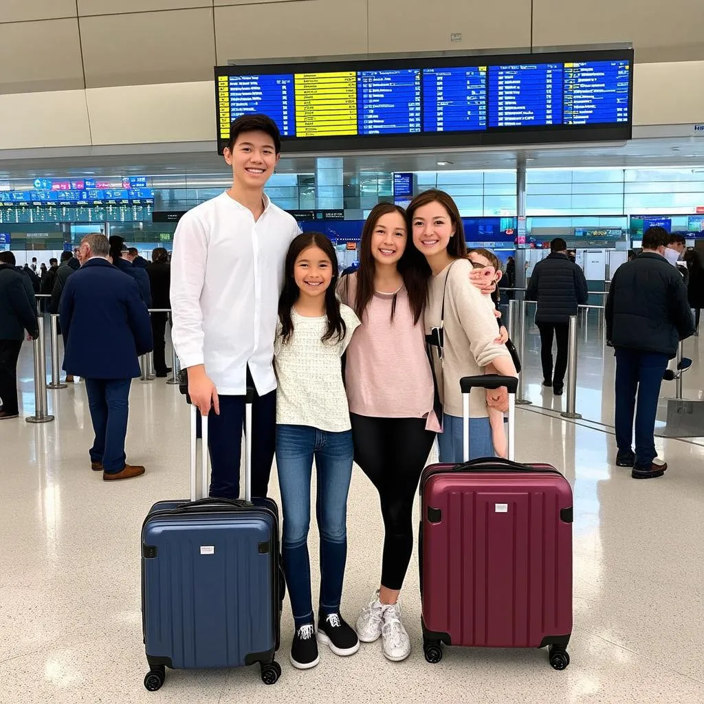 Family at airport