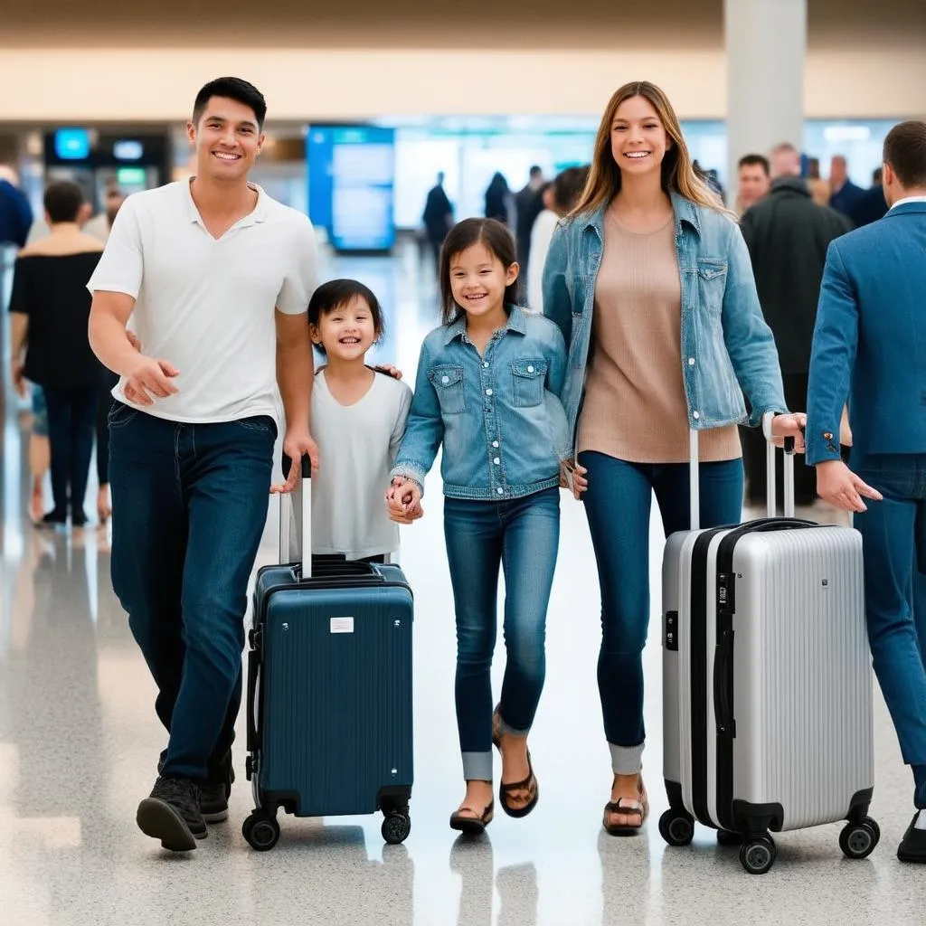 Family at Airport on Memorial Day