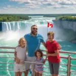 Family enjoying Niagara Falls