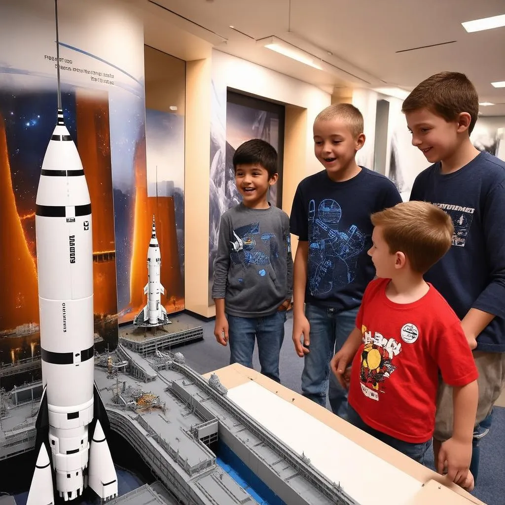 Family Visiting Space Museum