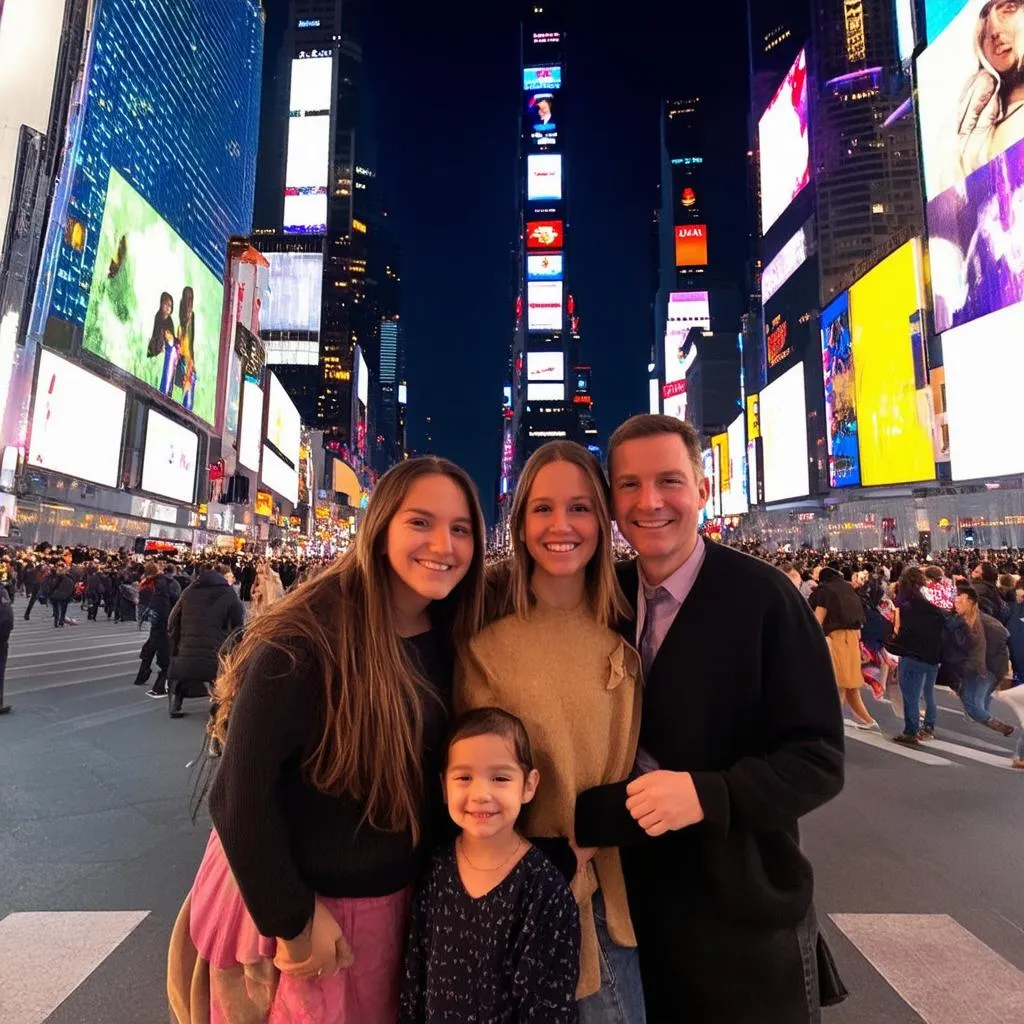 Family at Times Square