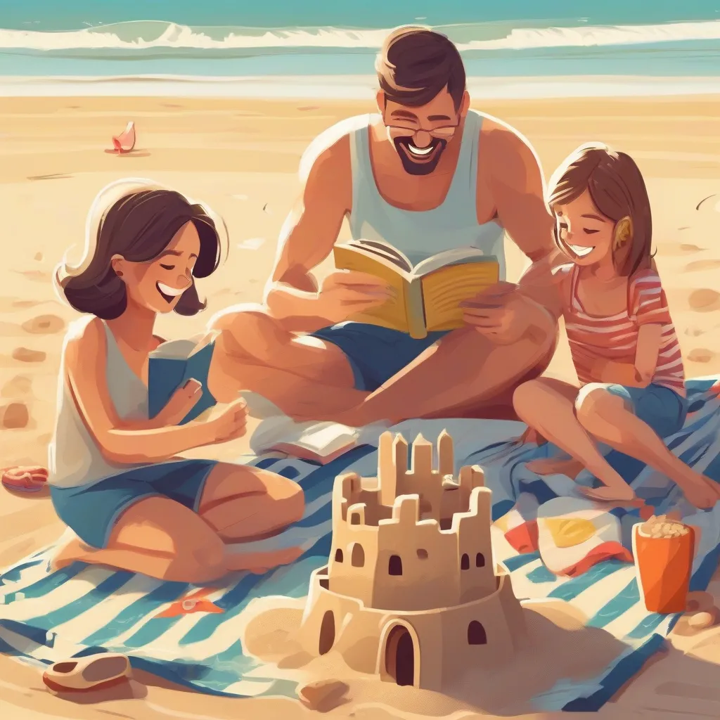 Family enjoying a beach vacation.