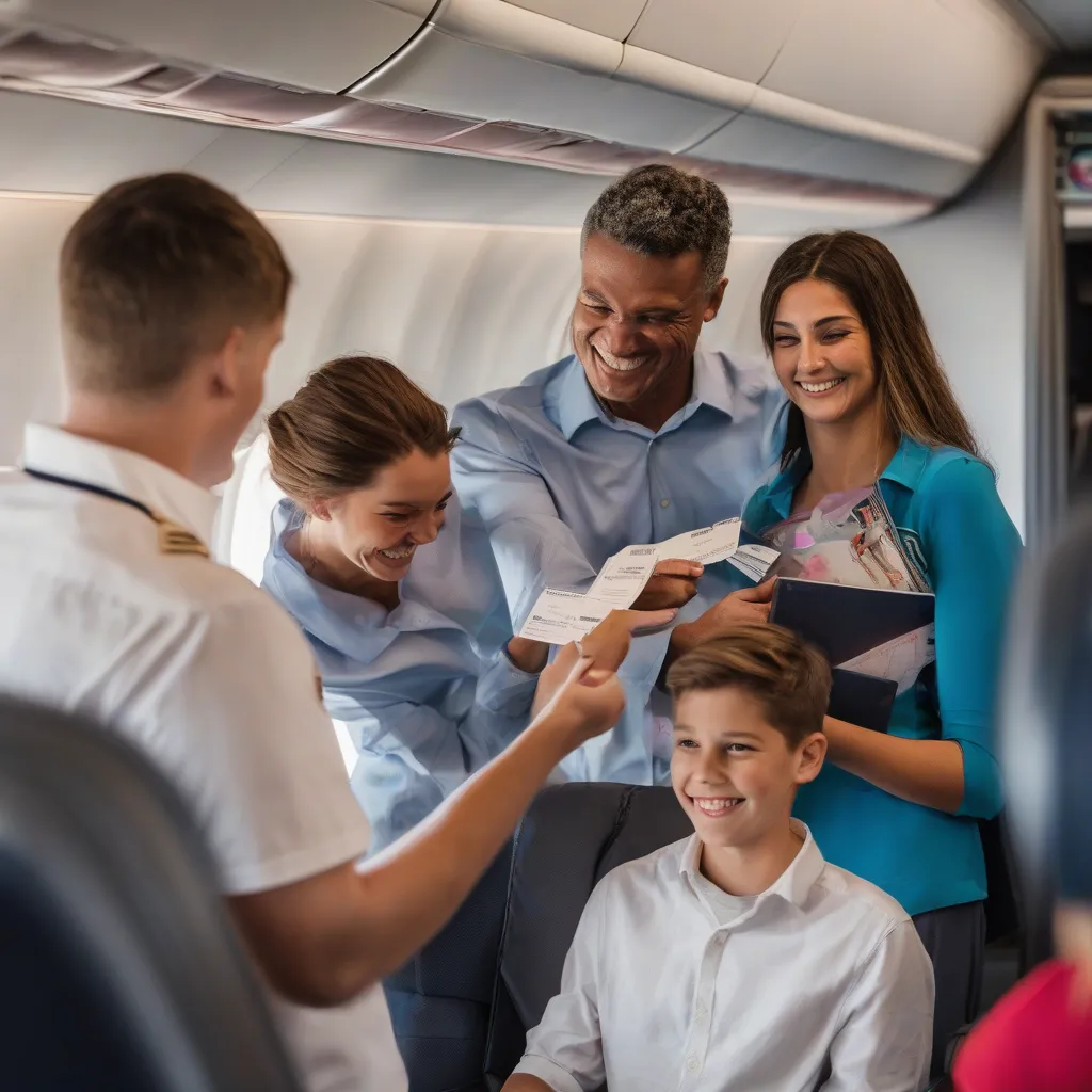 Family Boarding an Airplane