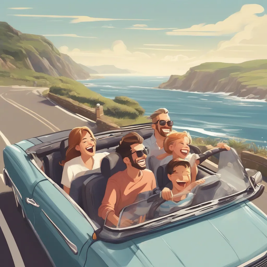 Family Enjoying a Scenic Road Trip