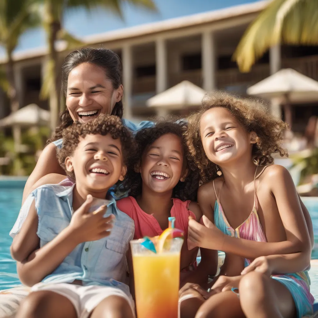 Family Enjoying All-Inclusive Resort