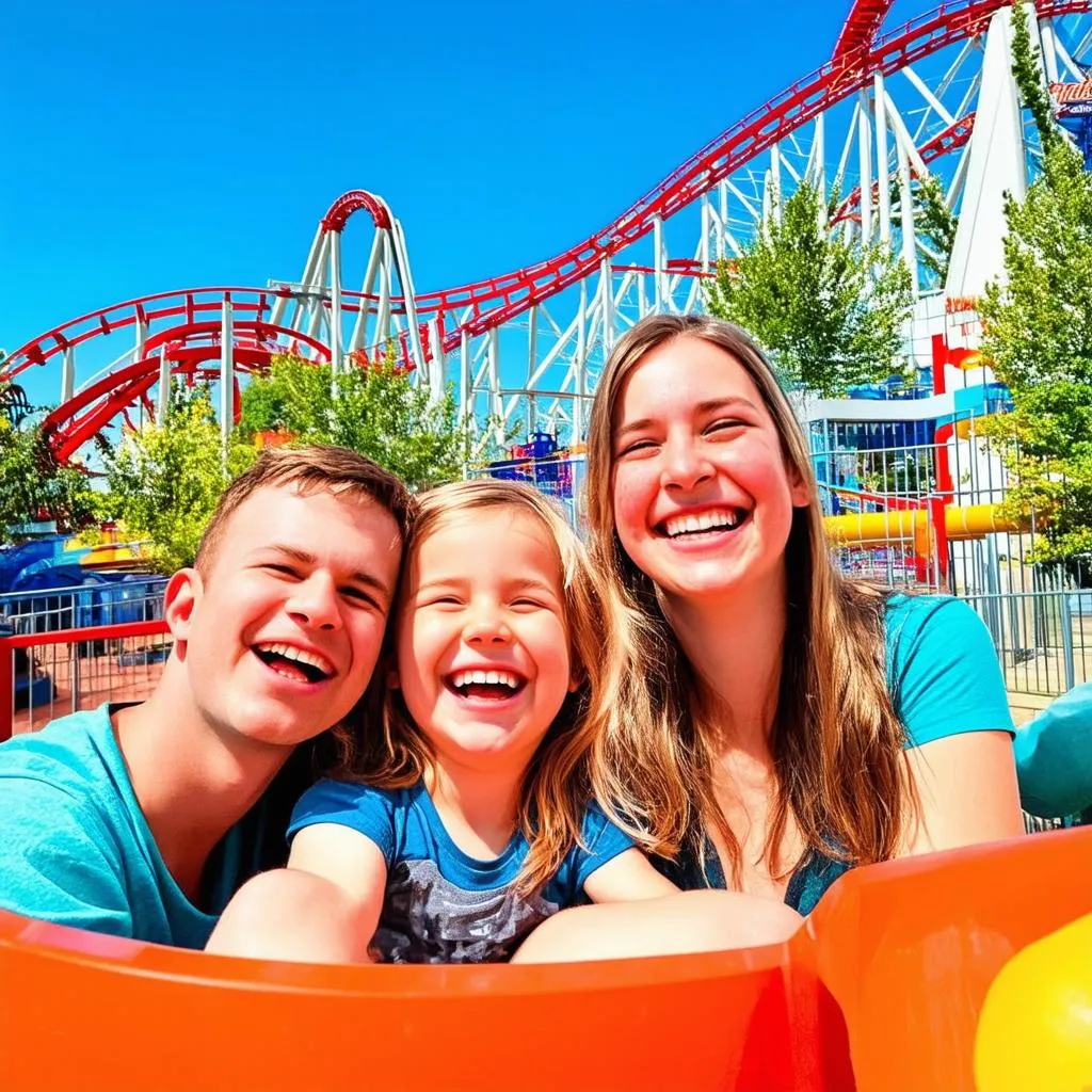 Family at Amusement Park