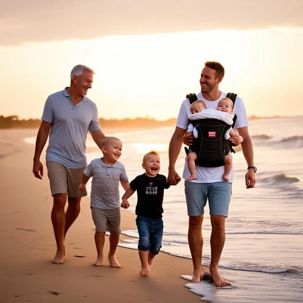 Family Enjoying Beach Vacation