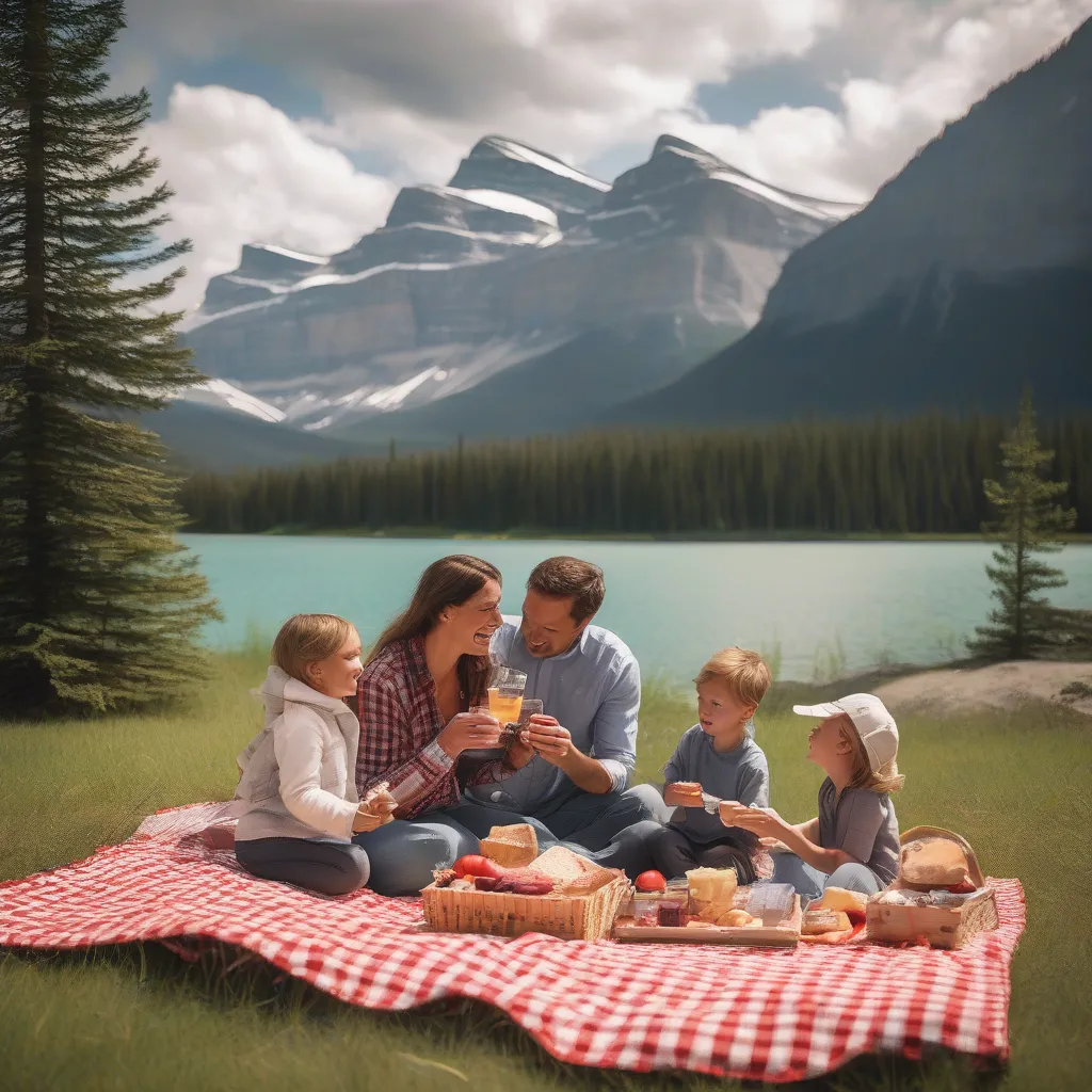 Family Picnic Amidst Banff's Natural Splendor