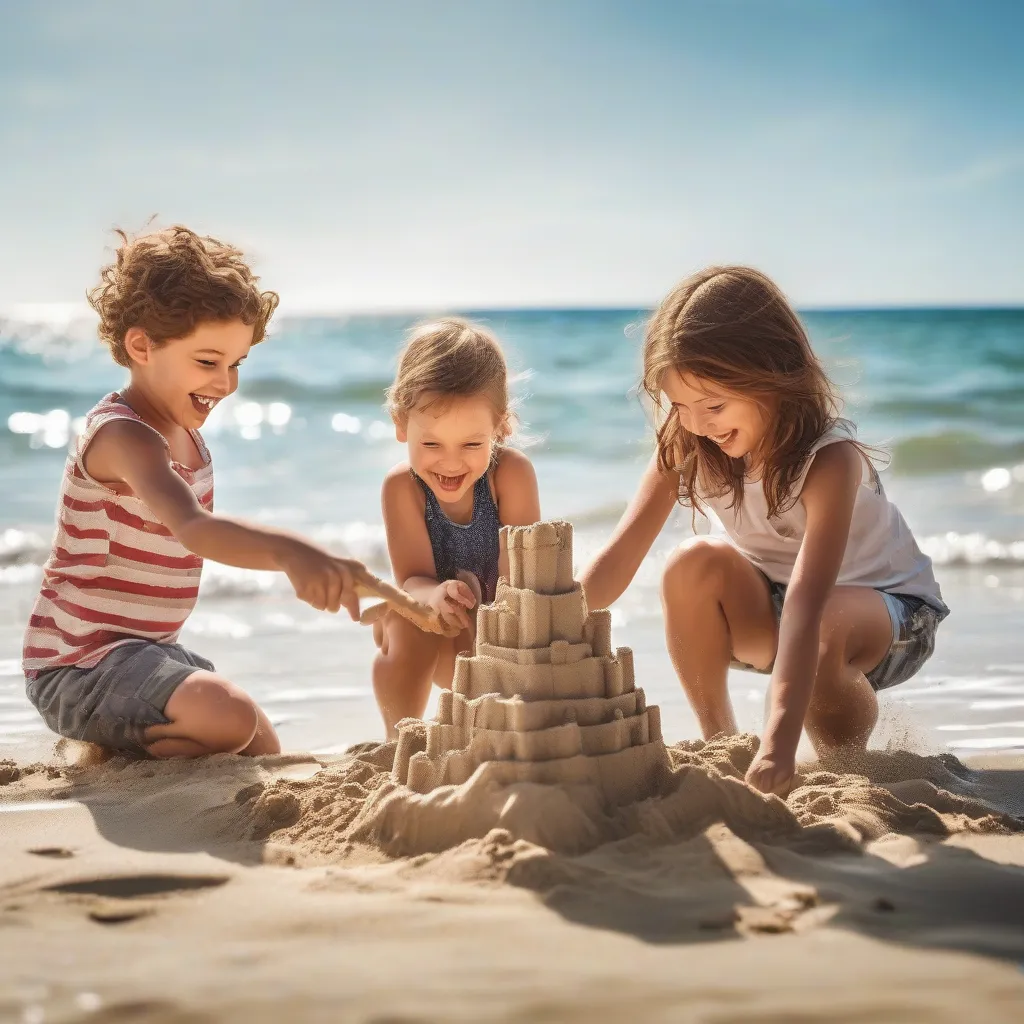 Family vacation on the beach