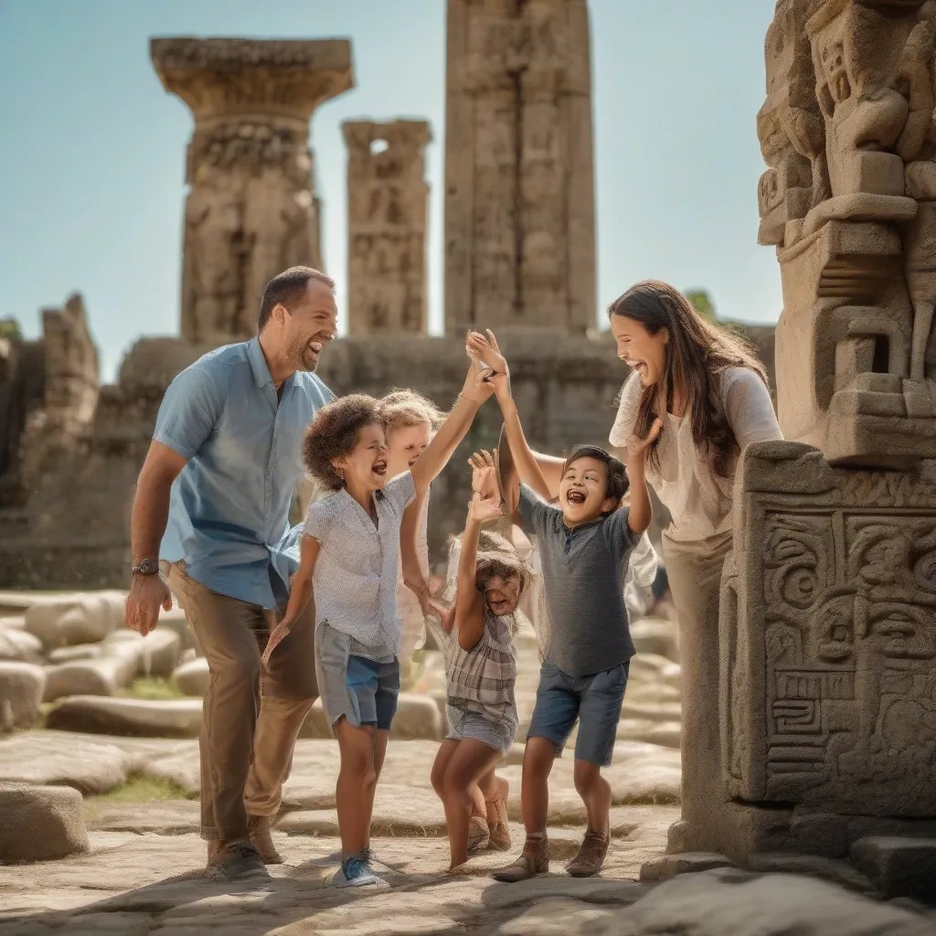 Family Adventure Exploring Ancient Ruins