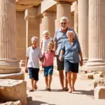 Family Exploring Ancient Ruins