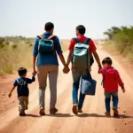 Family Fleeing Conflict