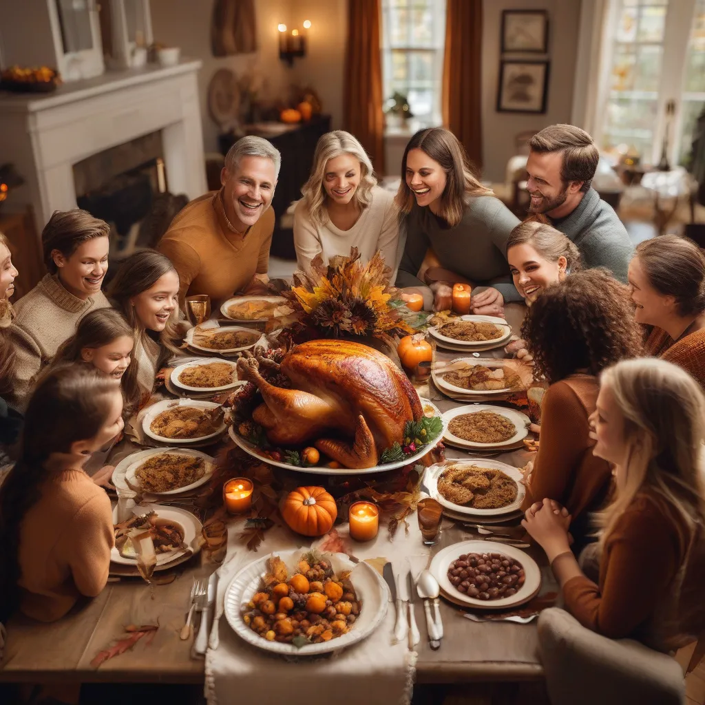 Family Gathering for Thanksgiving Dinner