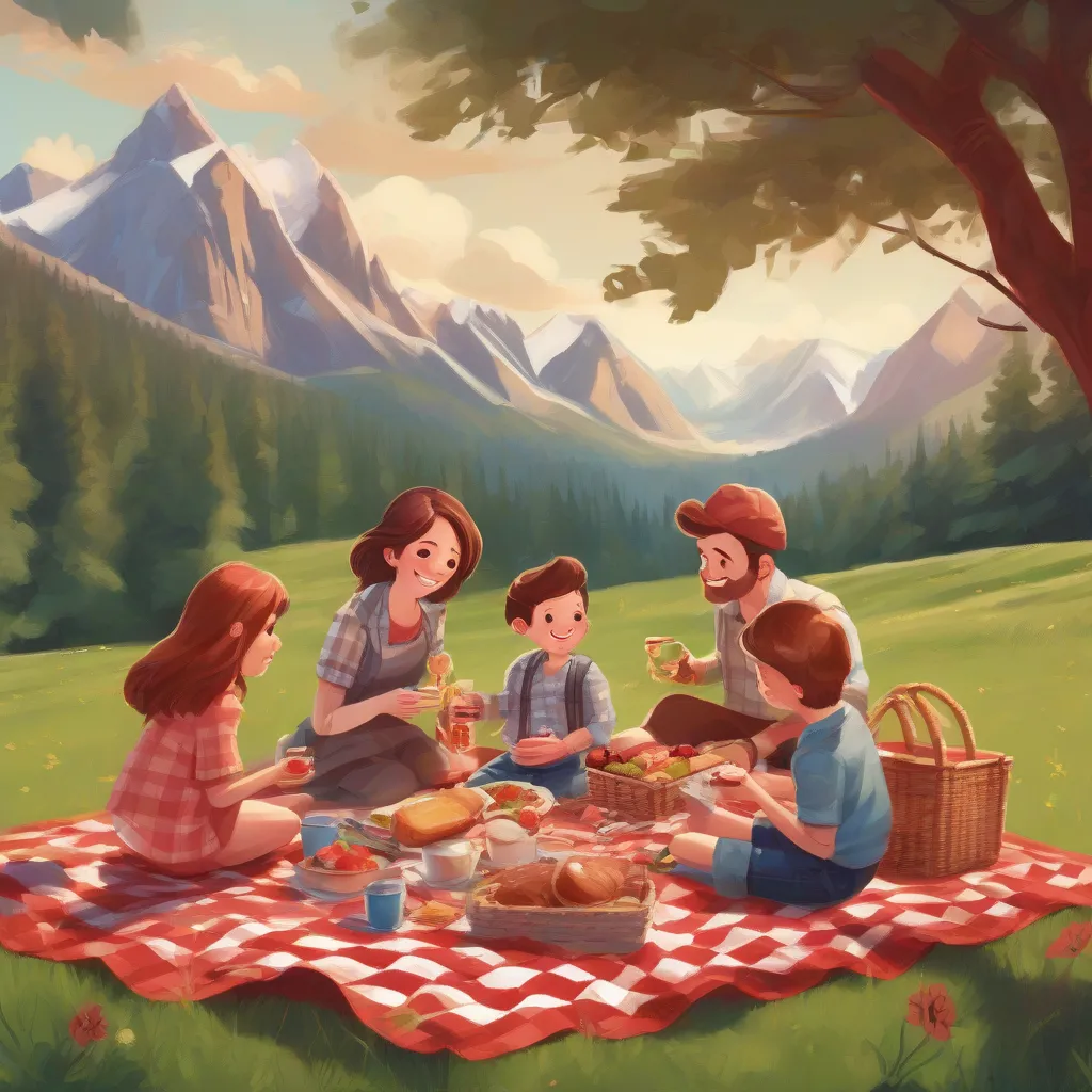 Family Having a Picnic in Nature