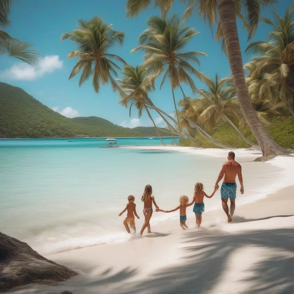 Family Vacation on a Tropical Beach