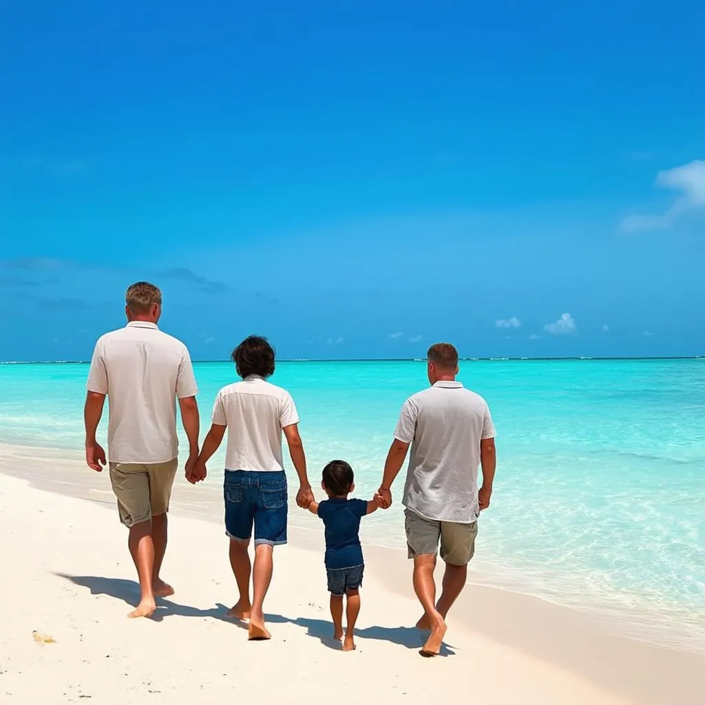 Family on Tropical Vacation