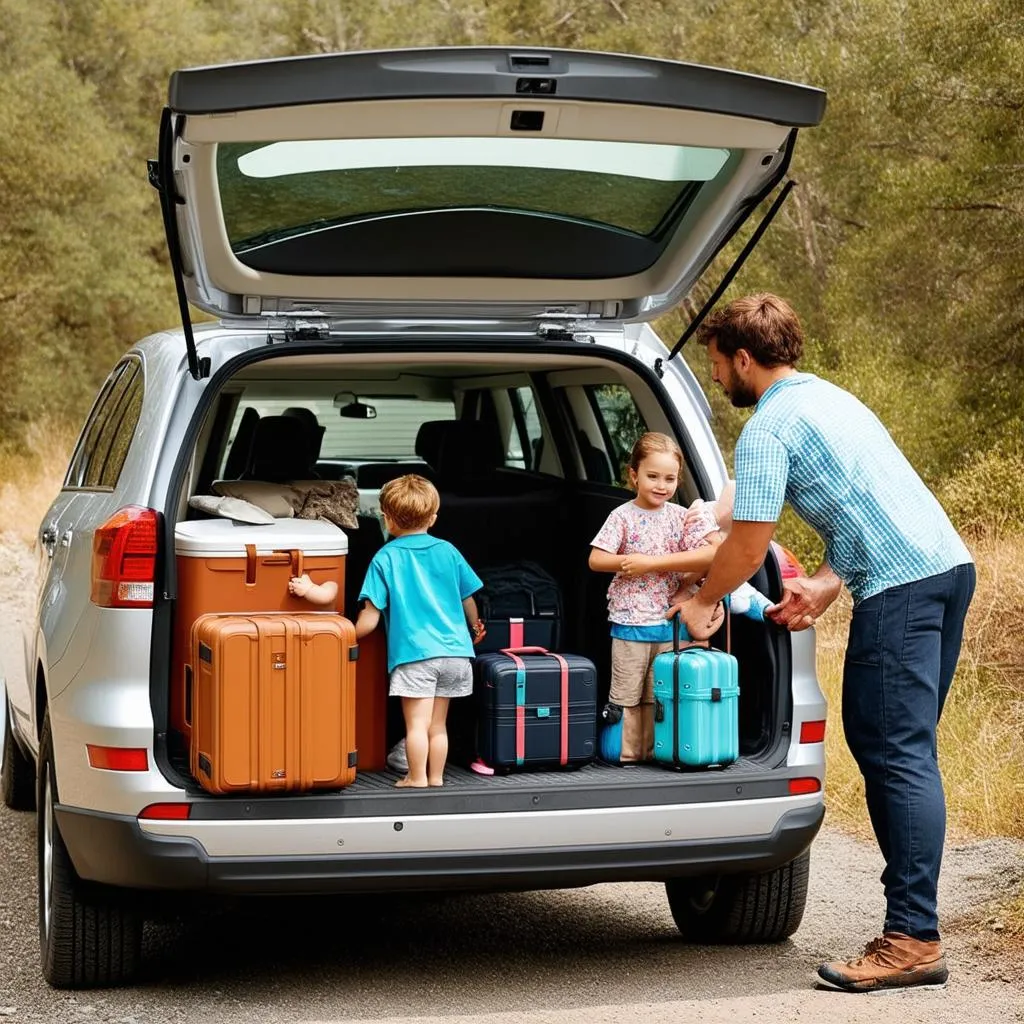 Family Packing Car for a Trip