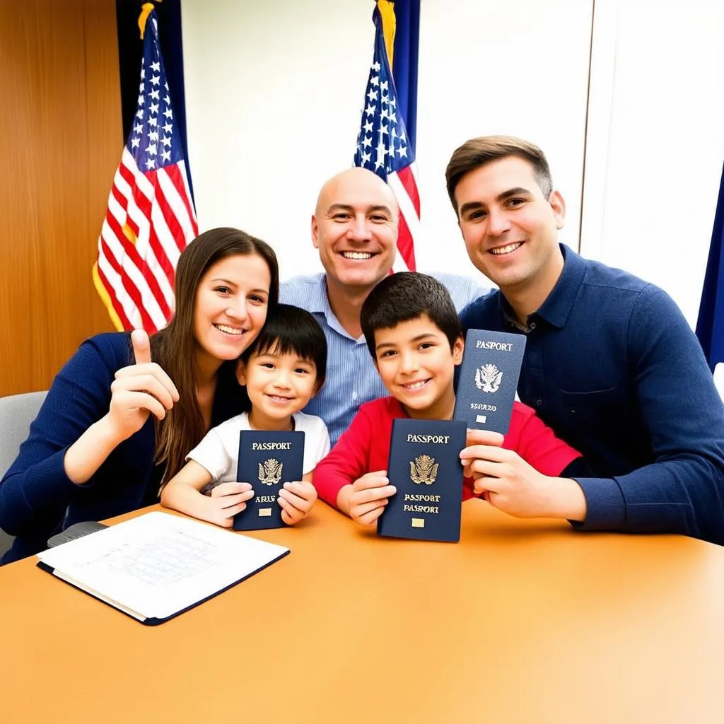 Family Applying for Passports