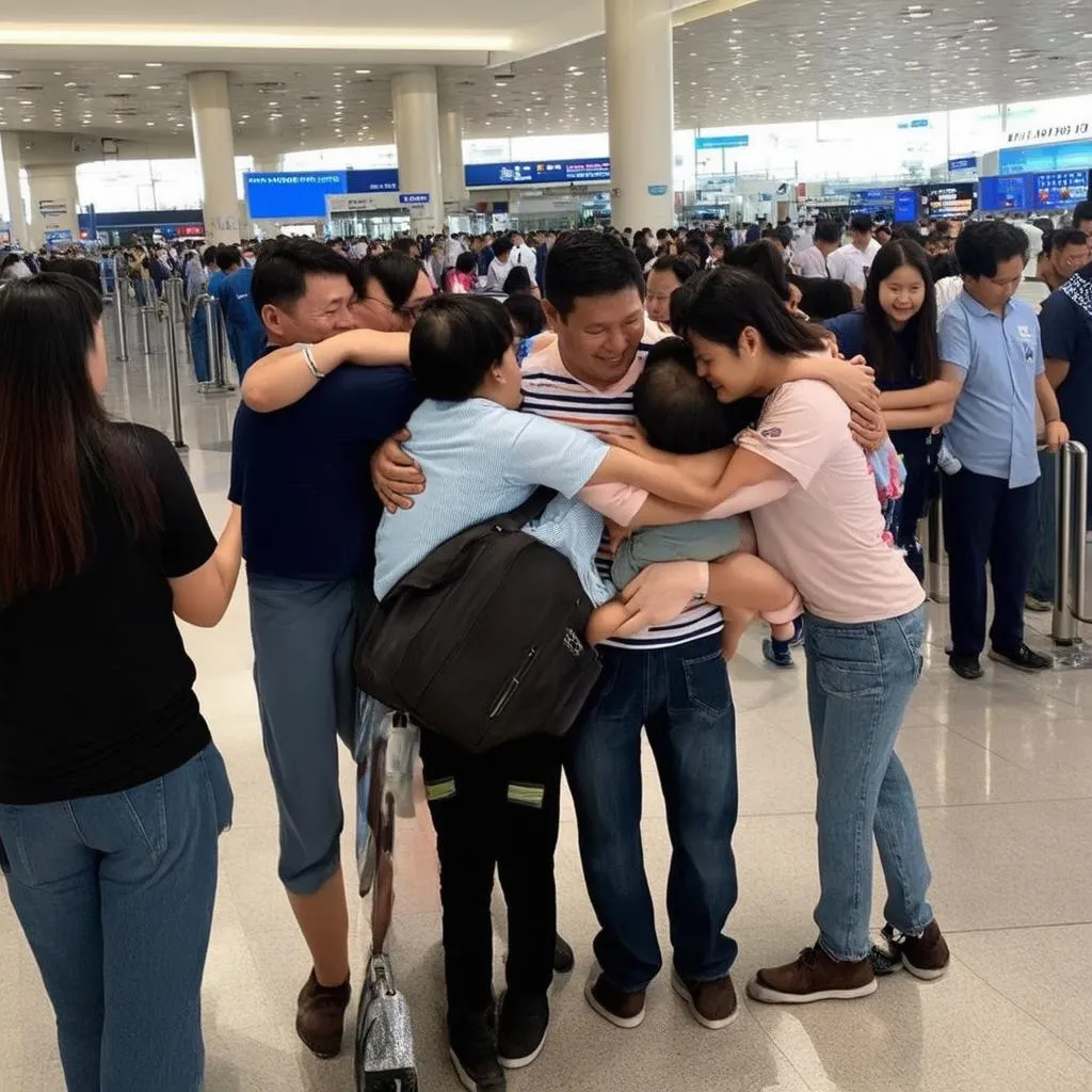 Family Reunion at the Airport in the Philippines