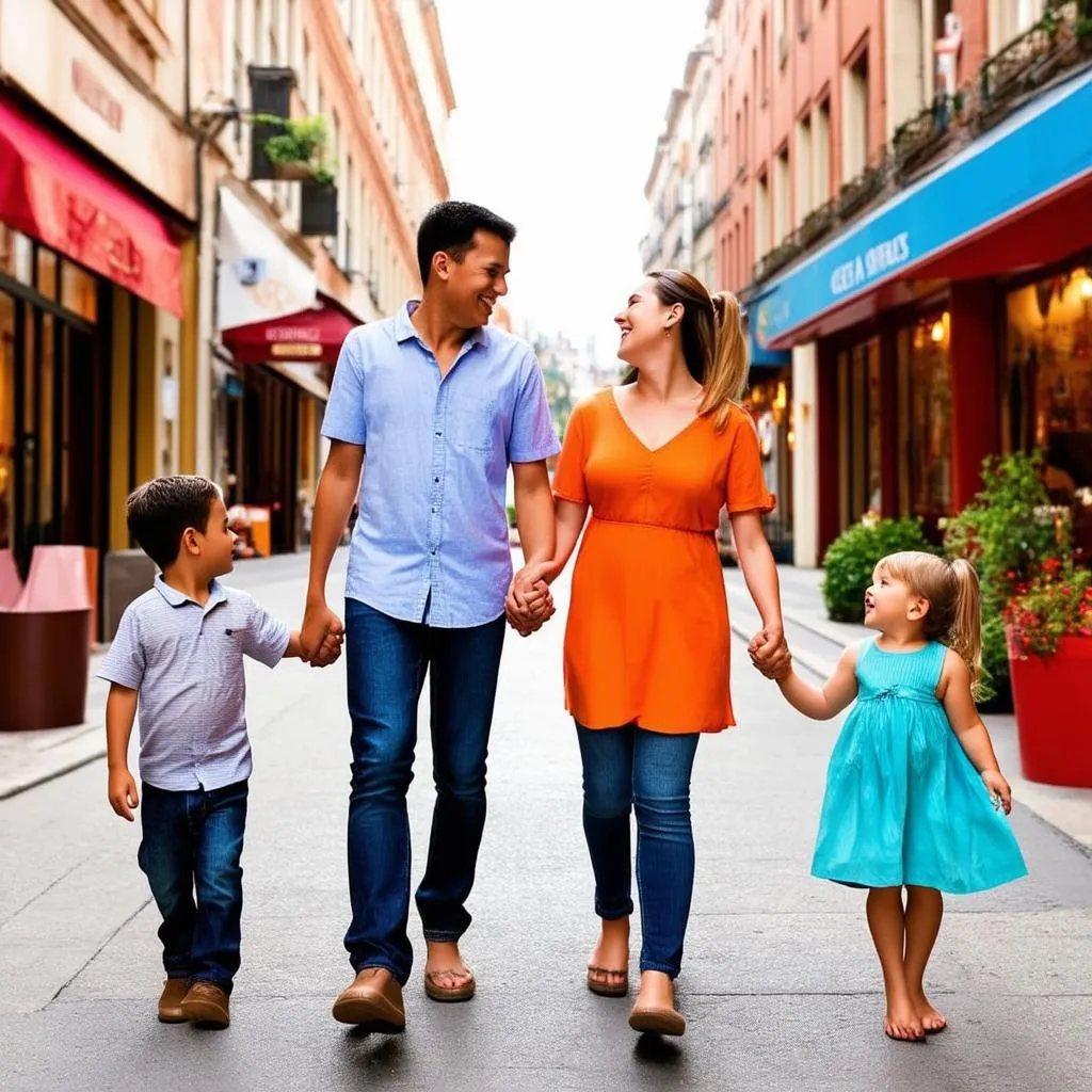 Family Exploring a New City