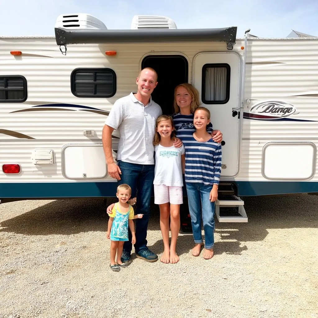 Family Embarking on a Travel Trailer Adventure