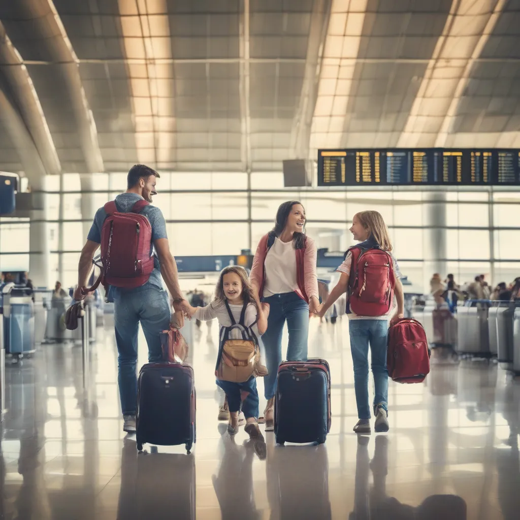 Family Navigating Airport