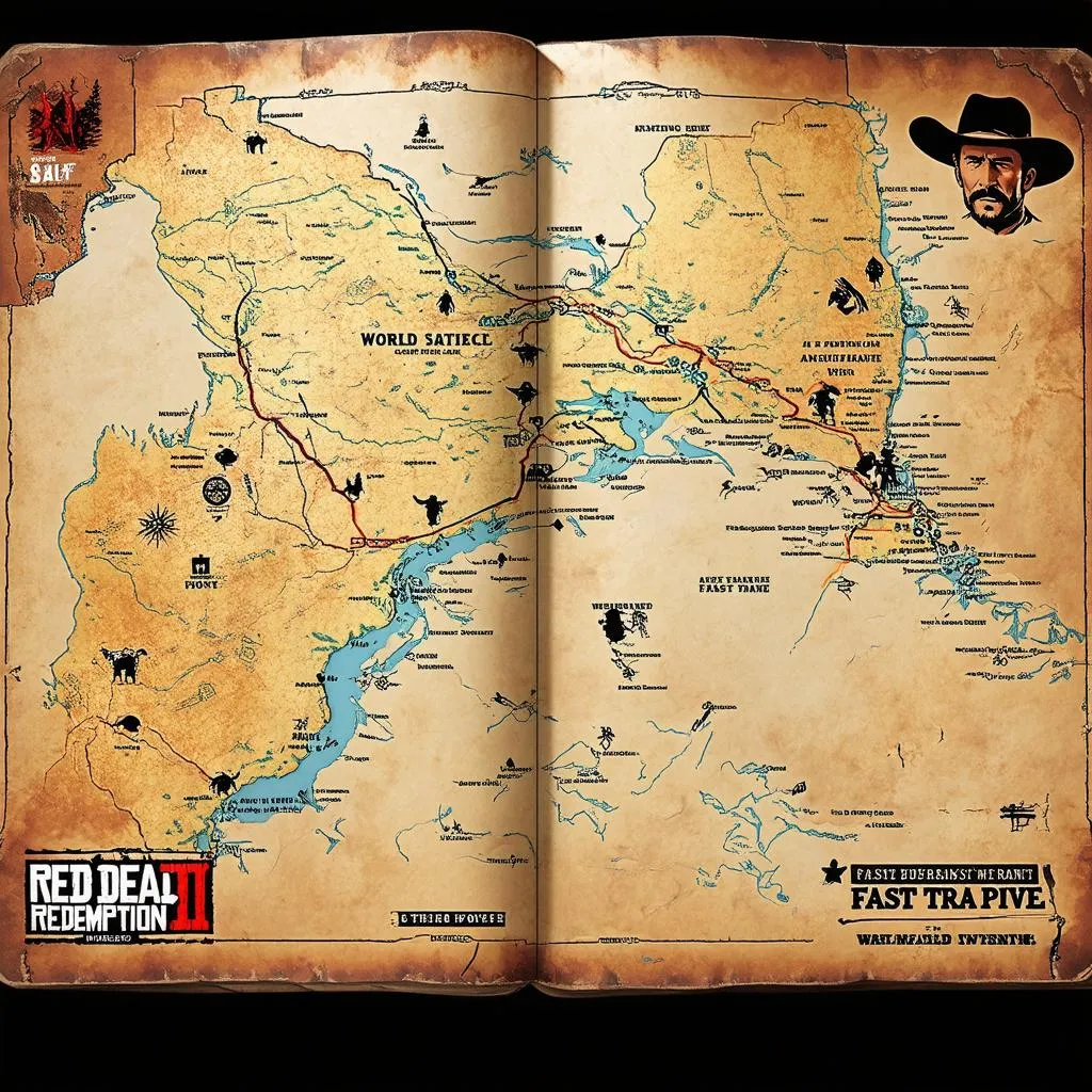 Red Dead Redemption 2 Map with Fast Travel Points