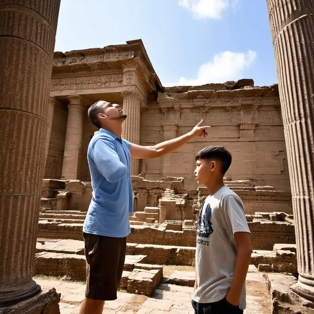 Discovering History: Father and Son Exploring Ancient Ruins