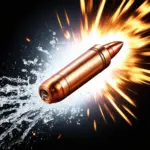 A .50 caliber bullet speeding through the air