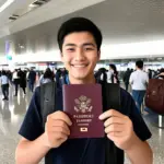 Filipino Traveler Holding a Passport