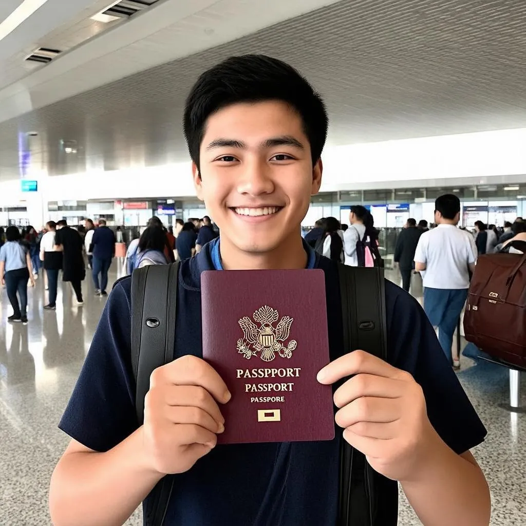 Filipino Traveler Holding a Passport