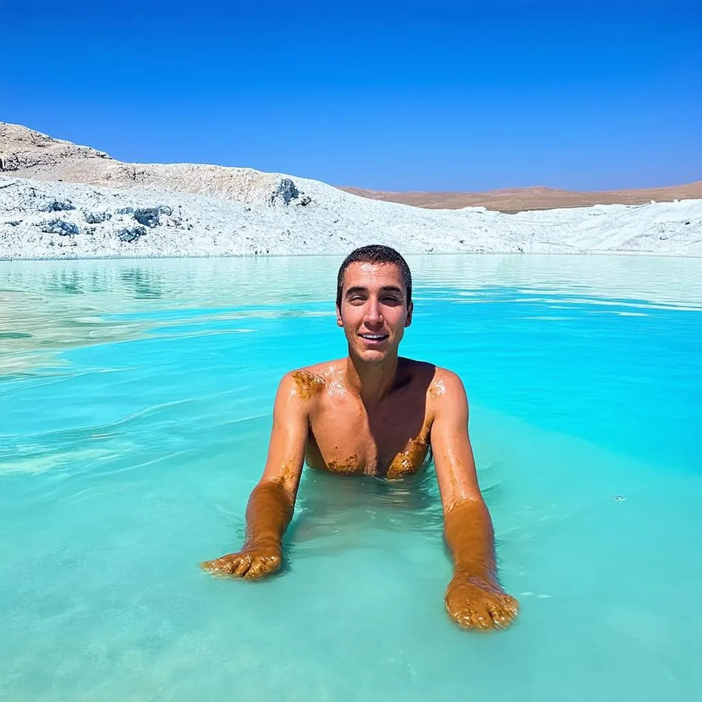 Floating in the Dead Sea