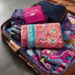 Folded Vera Bradley Travel Blanket