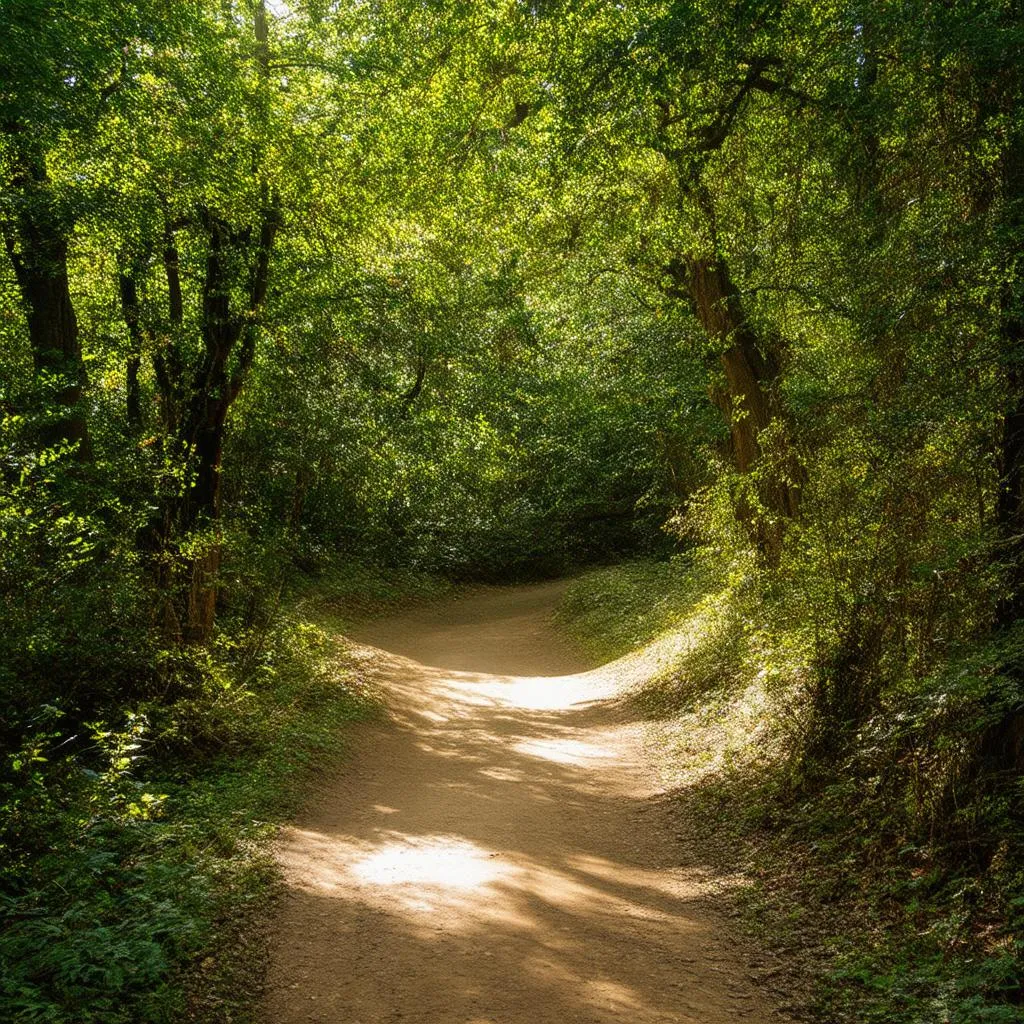 Journeying Through a Wooded Landscape with Travelers