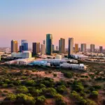 Gaborone Skyline at Sunset