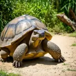 Giant Galapagos Tortoise on Santa Cruz Island