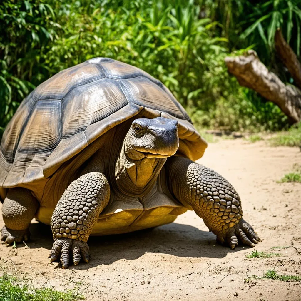 Giant Galapagos Tortoise on Santa Cruz Island