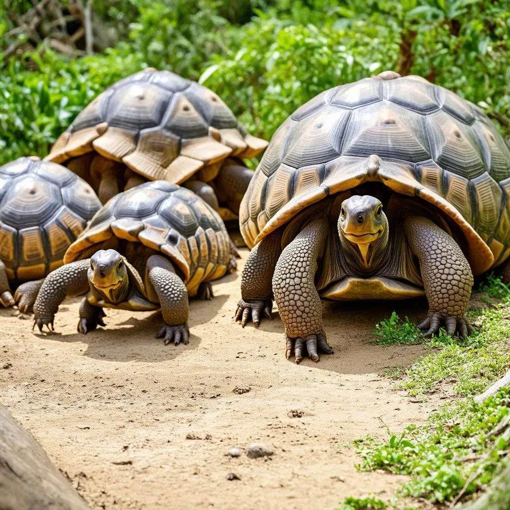 Galapagos Tortoise Family