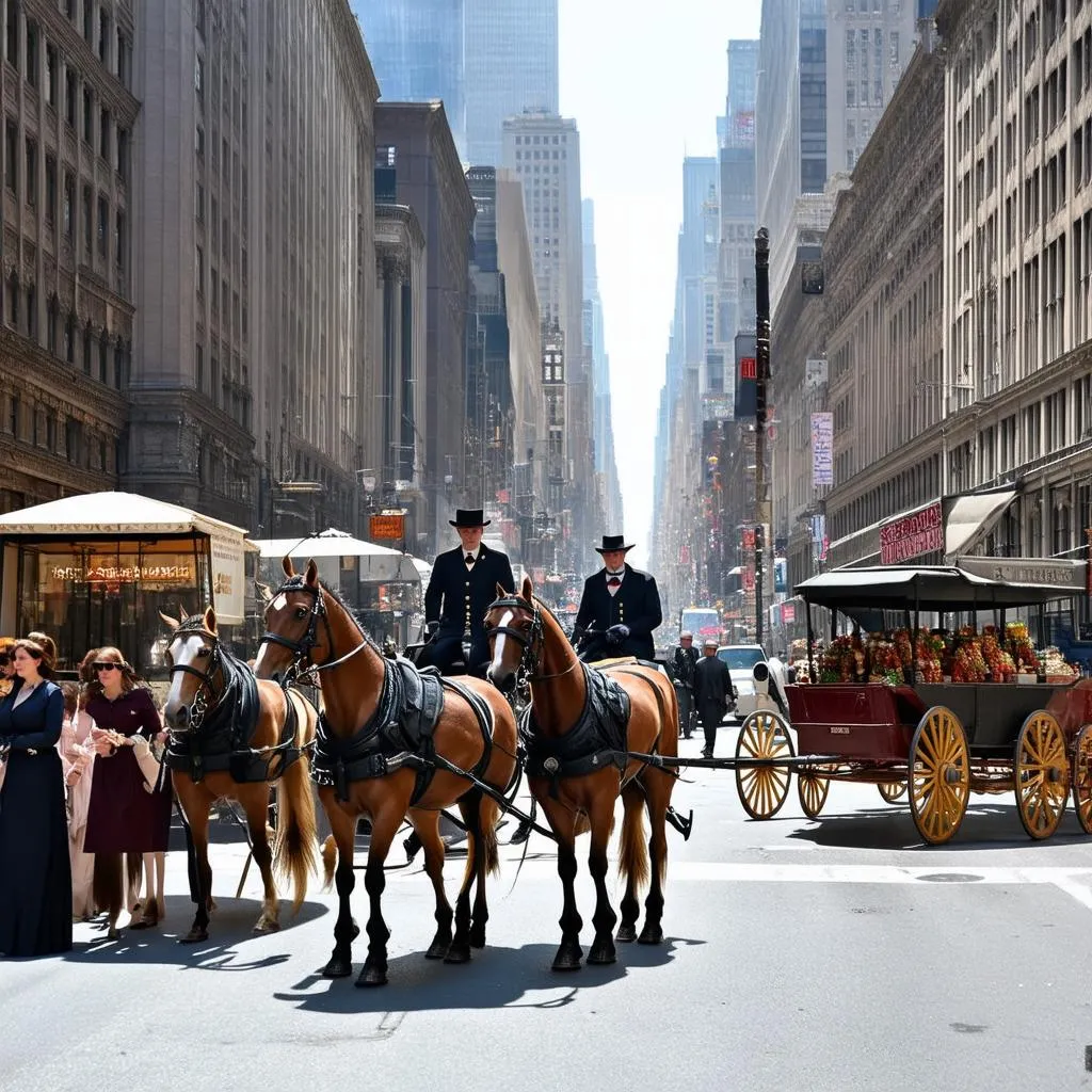 Gilded Age New York street scene