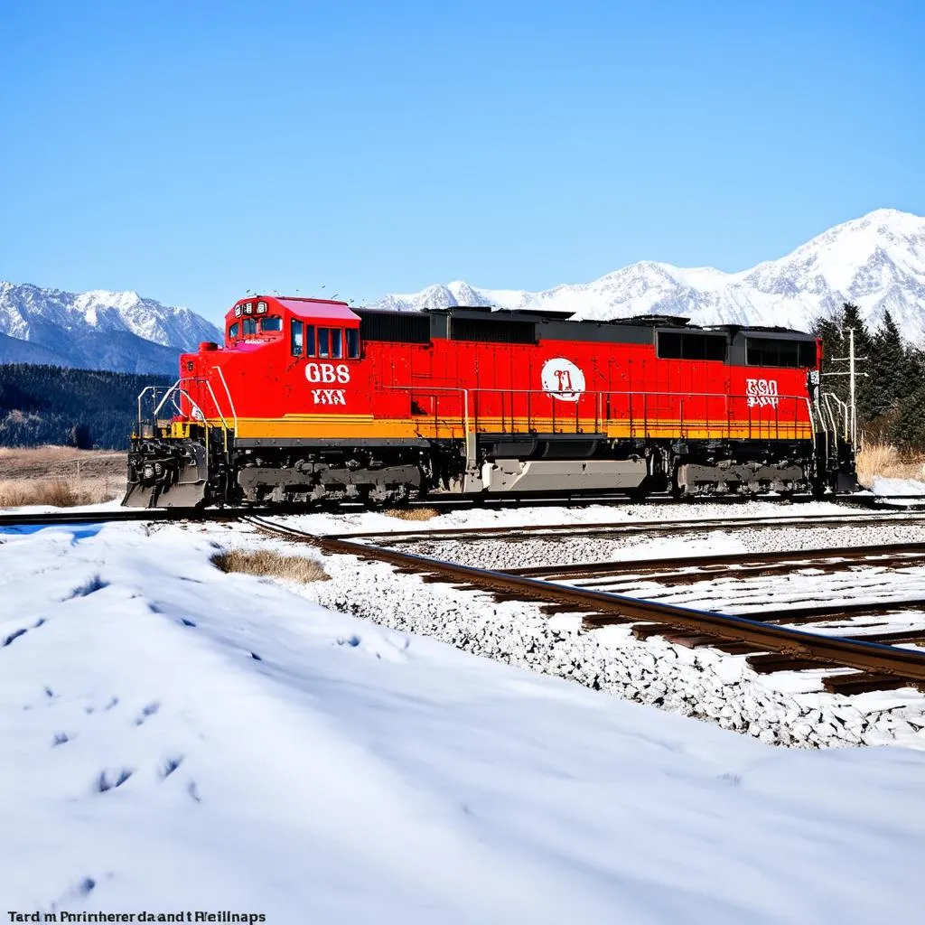 Glacier Express Train in the Swiss Alps