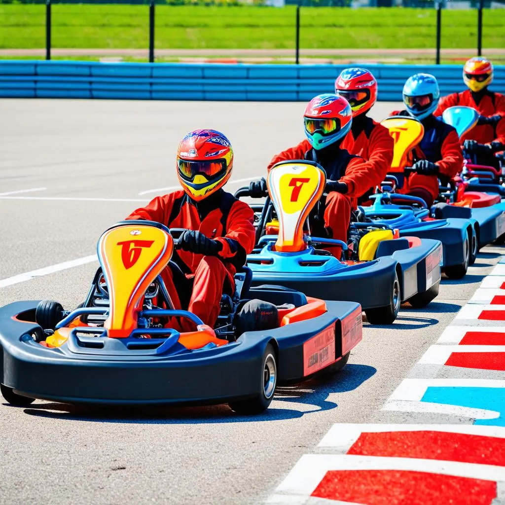 Go-Karting Fun:  Zooming Around a Flat Horizontal Track