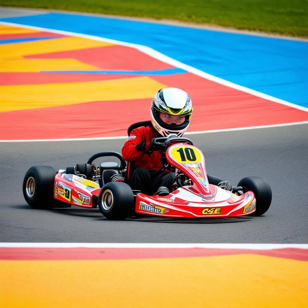 Go-Kart Taking a Sharp Turn