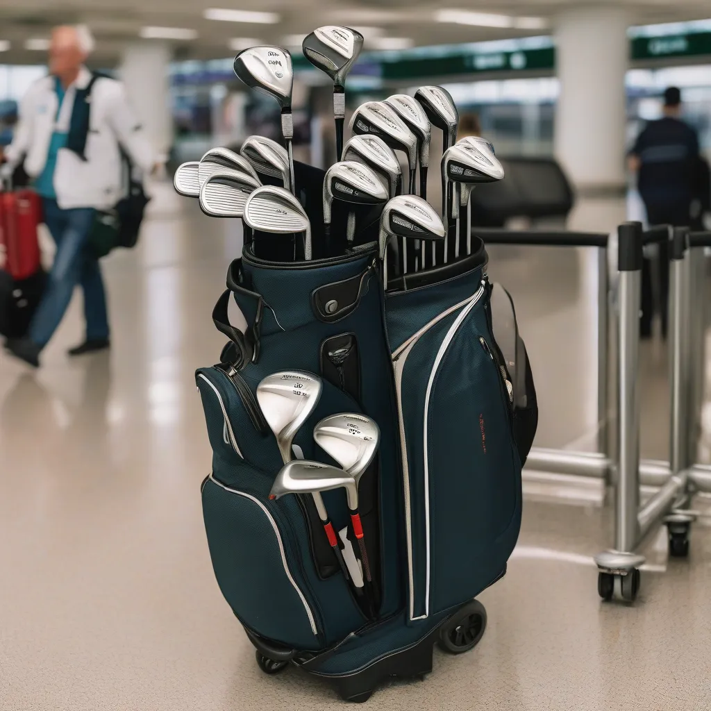 Golf Clubs on Luggage Belt