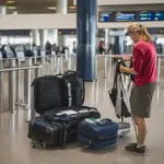 Golf Travel Bag on Luggage Scale