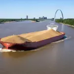 Grain Barge on the Mississippi River