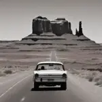 Scenic road trip through Monument Valley